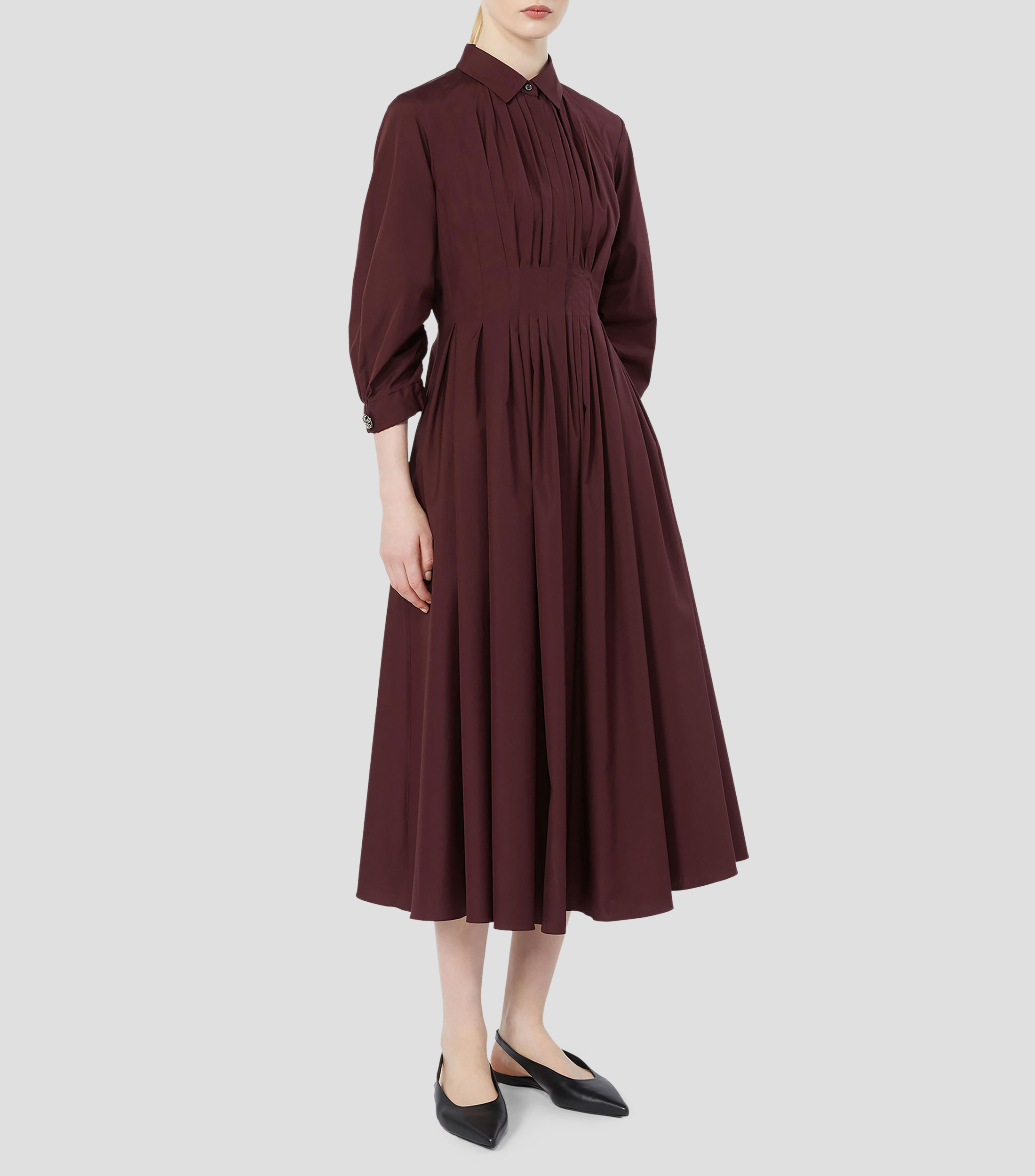 Vestido largo manga 3/4 liso Adagio Mujer